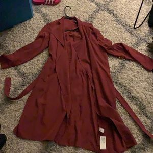 NBW American Apparel Rust Duster trench  with belt size Xs/S
